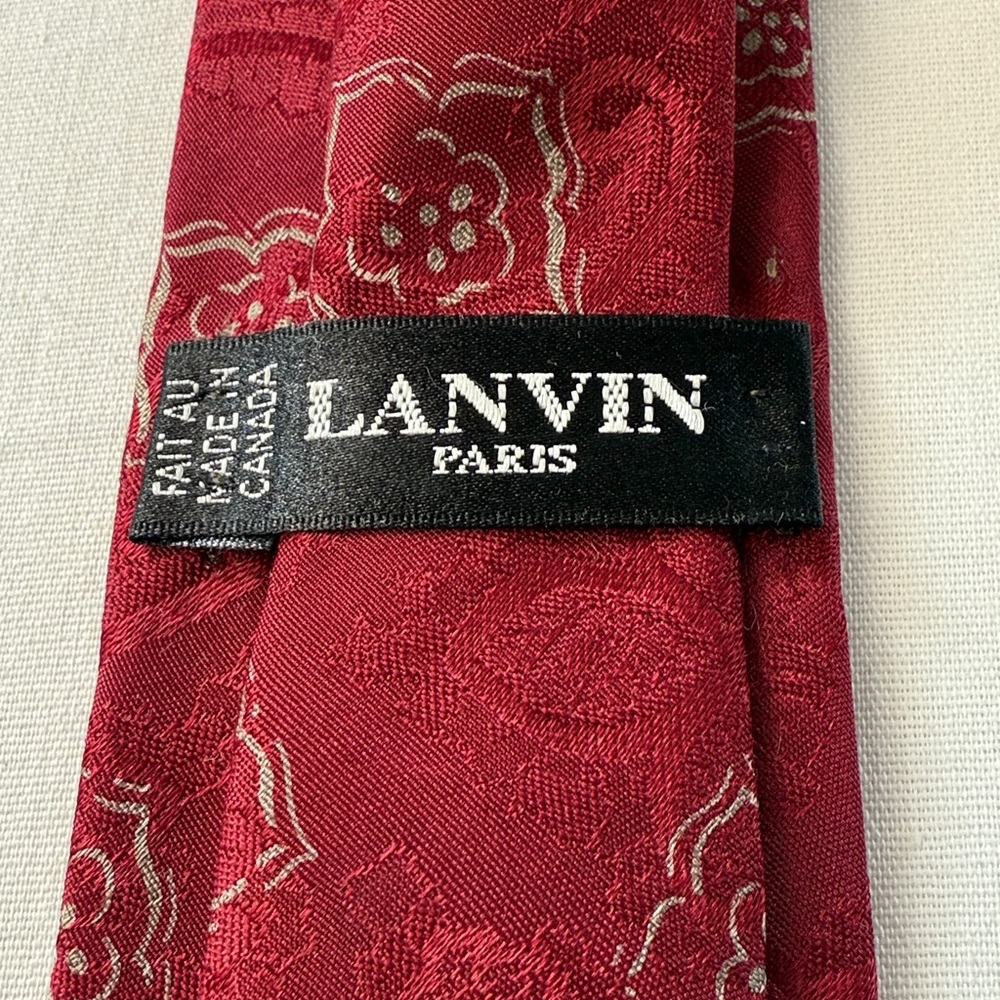 Lanvin Burgundy Floral Men's Tie